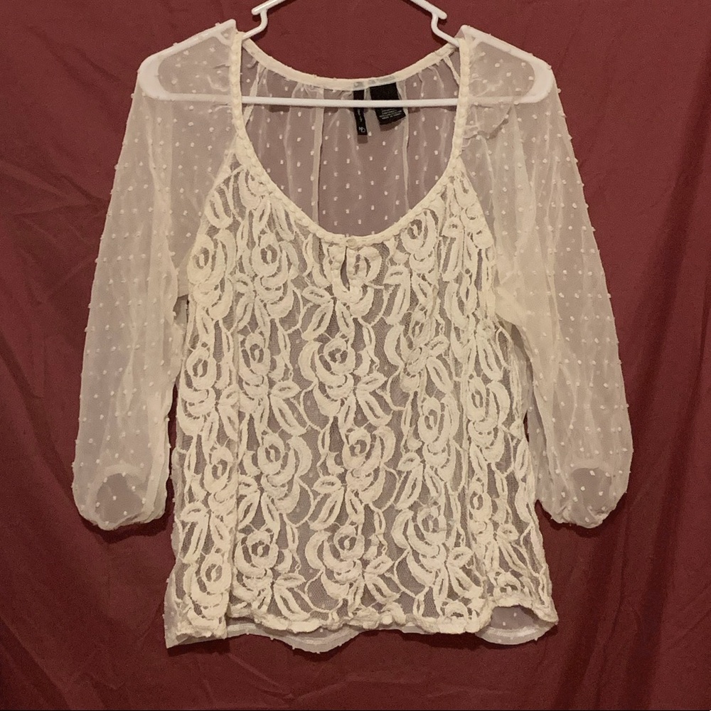 White lacey top